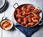 Harissa wings and houmous | Tesco Real Food