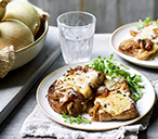 Sweet balsamic onions with melted Cheddar and herbs on toast | Tesco Real Food