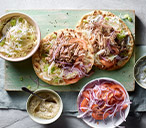 Pulled Pork Souvlaki Flatbreads With Slaw Recipe | Slow-Cooker Recipes | Tesco Real Food