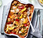 Paella Orzo Traybake | Traybake Recipes | Tesco Real Food