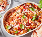 Spicy vegan 'chicken' pasta bake | Tesco Real Food