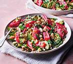 Roasted Rhubarb, Feta And Lentil Salad | Tesco Real Food