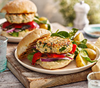 Pepper, houmous and turkey burgers | Tesco Real Food