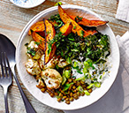 Roasted veg and lentil salad bowl | Tesco Real Food