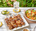 Sticky chicken skewers with noodle salad | Tesco Real Food
