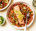 Salmon Rice And Tomato Traybake Recipe | Tesco Real Food