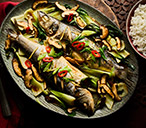 Sea Bass With Shiitake, Ginger And Pak Choi | Tesco Real Food