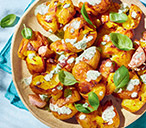 Smashed potatoes With Roasted Garlic Dip | Tesco Real Food