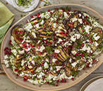 Baba ganoush aubergines with tahini yogurt and pomegranate | Tesco Real Food