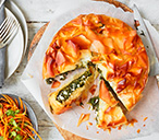 Spinach and feta filo pie with carrot salad | Tesco Real Food