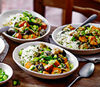Tray-roasted sweet potato and aubergine curry | Tesco Real Food