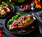 Chilli and Sage Baked Sweet Potatoes with Cranberry Relish Recipe | Vegan Recipes | Tesco Real Food