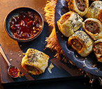 Mini Stuffing and Chutney Sausage Rolls | Sausage Recipes | Tesco Real Food