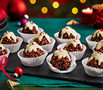 Chocolate And Cranberry Rice Snap Puddings | Christmas Baking Recipes | Tesco Real Food