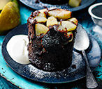 Five-minute Chocolate and Pear Mug Cakes | Dessert Recipes | Tesco Real Food
