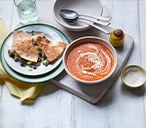 Spiced tomato soup with bean quesadillas | Tesco Real Food