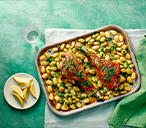 Turkey legs with herby butter and crispy gnocchi | Tesco Real Food