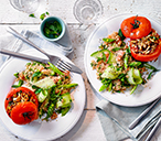 Turkey-Stuffed Tomatoes With Wholewheat Couscous Salad Recipe | Turkey Recipes | Tesco Real Food