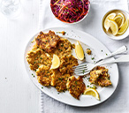Veg and white bean fritters with slaw | Tesco Real Food