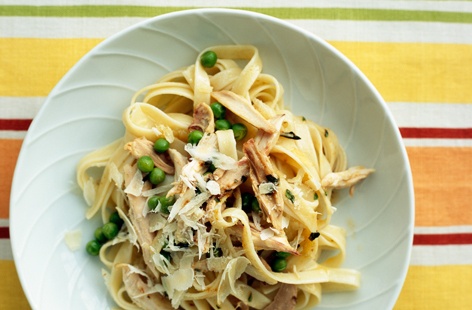 Tagliatelle with chicken, peas and Parmesan  Tesco Real Food