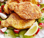 Pork schnitzel with spiced cucumber salad | Tesco Real Food