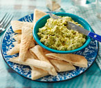 Broad bean, feta and pistachio dip | Tesco Real Food