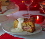 Rhubarb cake with cardamom and custard | Tesco Real Food