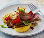 Roasted vegetables on polenta bruschetta | Tesco Real Food