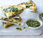 Spinach, pesto and goat's cheese frittata | Tesco Real Food