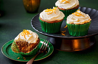 Olive oil carrot cake muffins