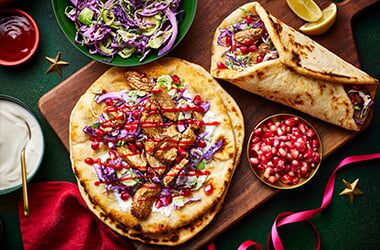 Leftover turkey shawarma wraps