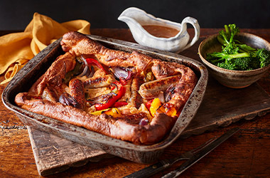 Cajun-spiced vegetarian toad-in-the-hole