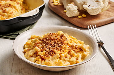 Cauliflower and sweetcorn mac ’n’ cheese