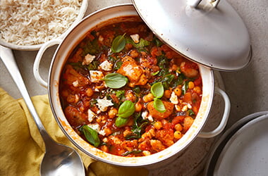 Chicken, tomato and chickpea stew