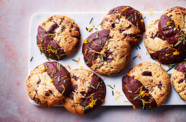 Chocolate orange and rosemary cookies