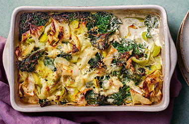 Creamed kale and leeks