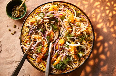 Nargisse Benkabbou's fennel, orange and olive bulgur wheat salad