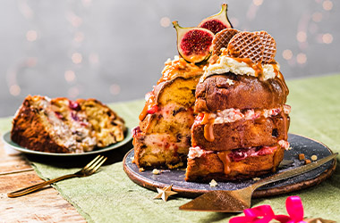 Fig and salted caramel panettone