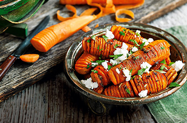Cumin and fennel hasselback carrots