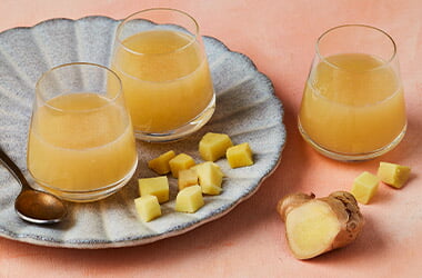 Homemade ginger shots