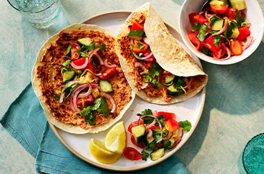 Lahmacun-style smash tacos