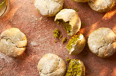 Nargisse Benkabbou's matcha ghriba cookies