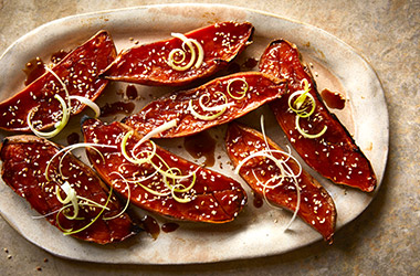 Miso sweet potatoes