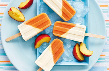 Roasted nectarine and miso pops