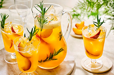 Peach and rosemary cooler