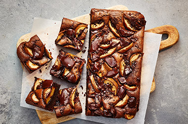 Pear and chocolate brownies