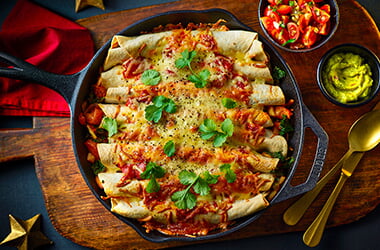 Roasted root veg enchiladas