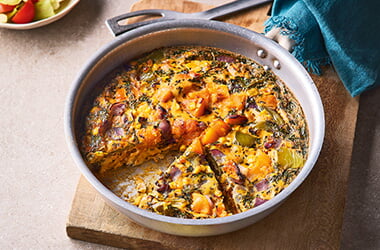 Roasted butternut squash and corn frittata