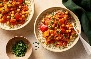 Roasted squash and chickpea stew