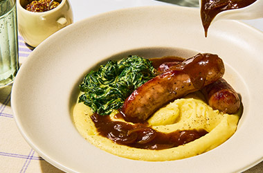 Sausages with aligot